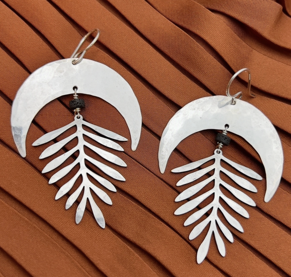 Silver Moon Shadow Earring