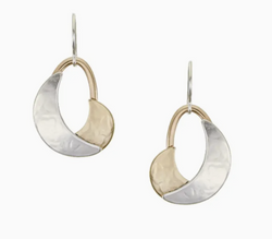 Small Layered Crescents Wire Earrings