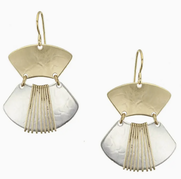 Hinged Fans Wire Earring