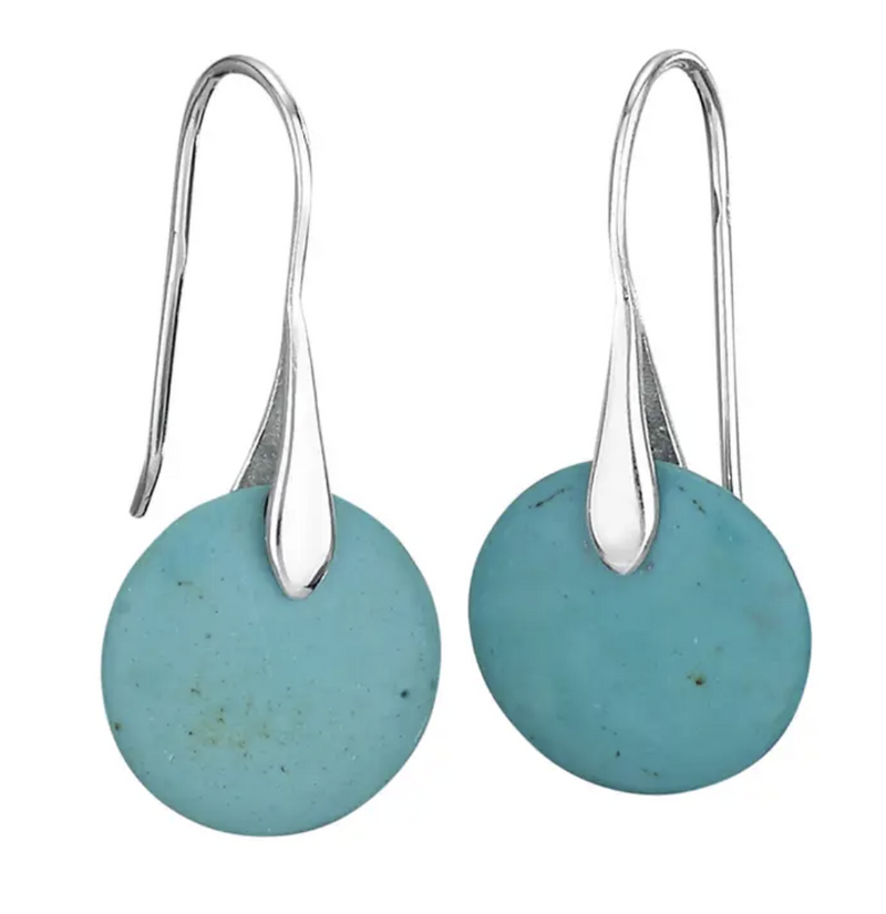 Turquoise Disc Earring