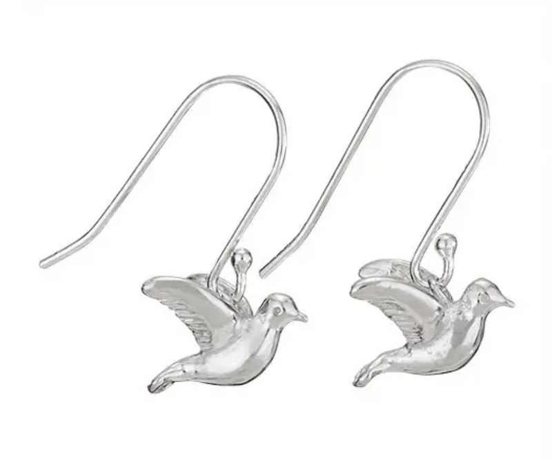 In Flight Sterling Silver Bird Earring