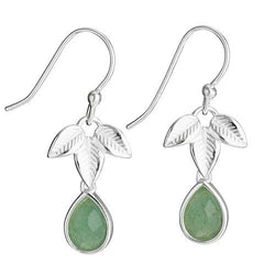 Aventurine Leaf Earring