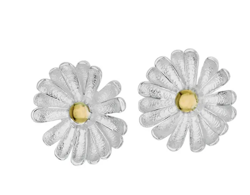 Bright Daisy Sterling Silver Earring