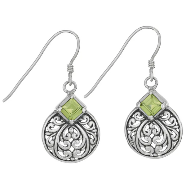 Peridot and Sterling Silver Circle Earring