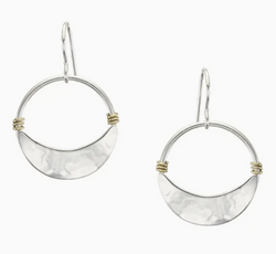 Simple Silver Crescent Earring