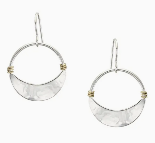 Simple Silver Crescent Earring