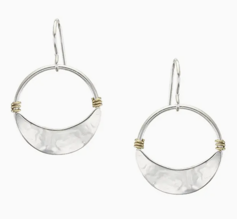 Simple Silver Crescent Earring