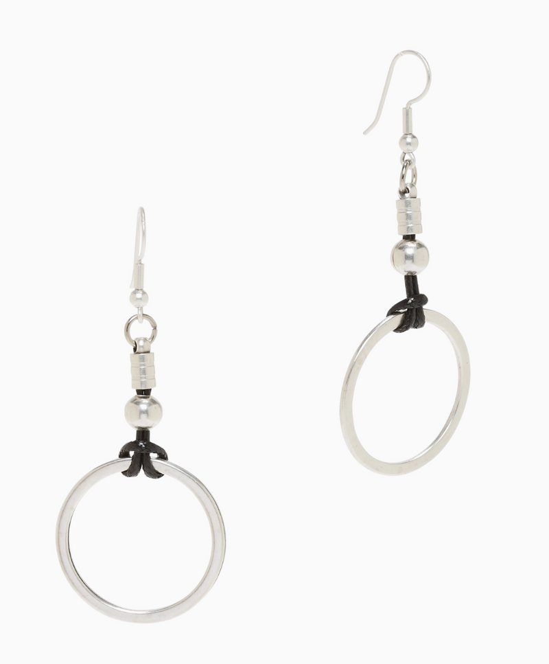 Pewter Bead Hoop Earrings