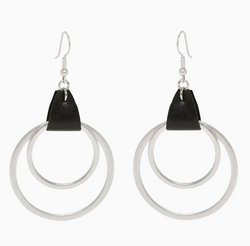 Pewter Double Hoop Earrings