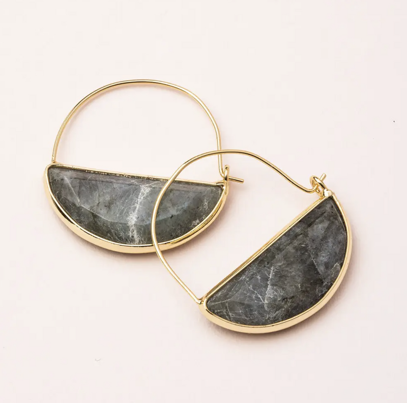 Gold Labradorite Prism Earring