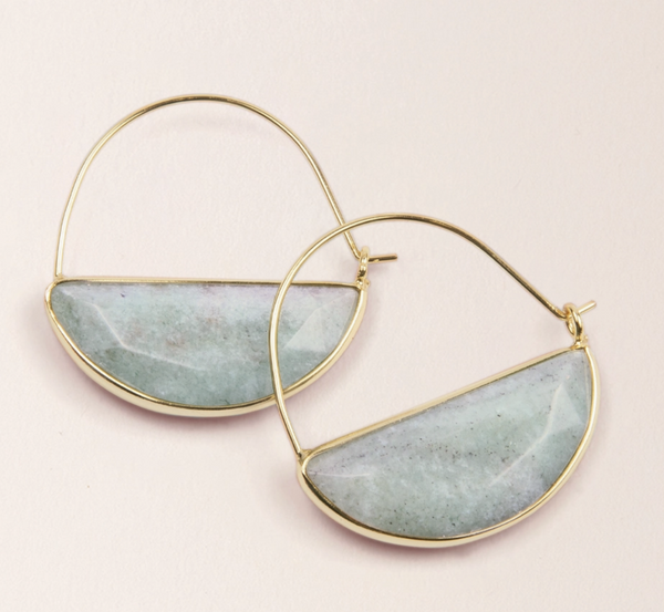 Amazonite Prism Hoop Earring