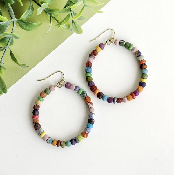 Kantha Color Hoop Earring