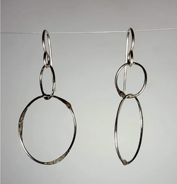 Sterling Silver Two Circle Earring