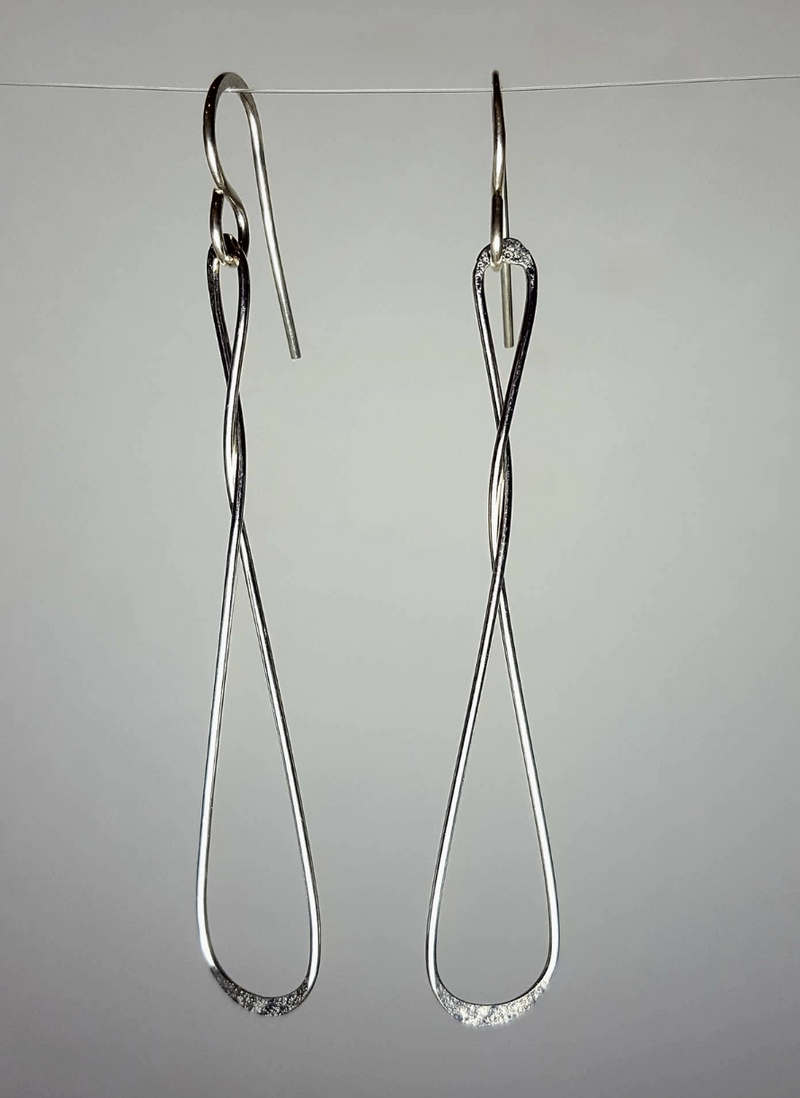 Sterling Silver Drop Twist Earring