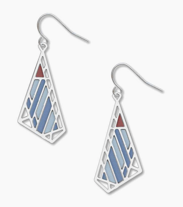 Frank Lloyd Wright Dana Blue Butterfly Earrings