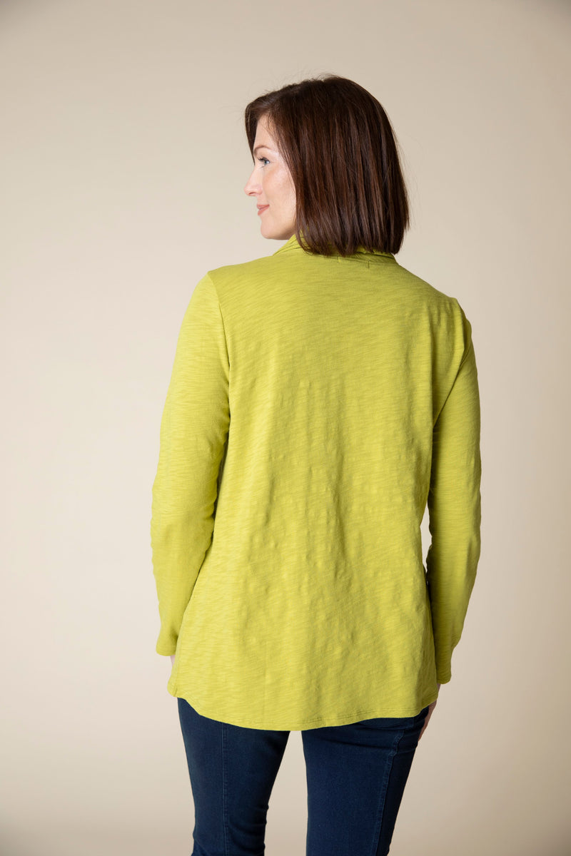 Green Cotton Wrap Cowl Top