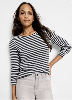 Grey Striped Boat Tee