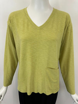 Lime Pocket V-Neck Top