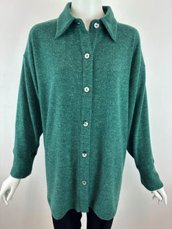 Evergreen Button Fleece Tunic Top