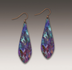 Purple Butterfly Drop Earrings