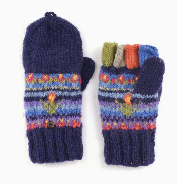 Azure Galena Wool Finger Mitten