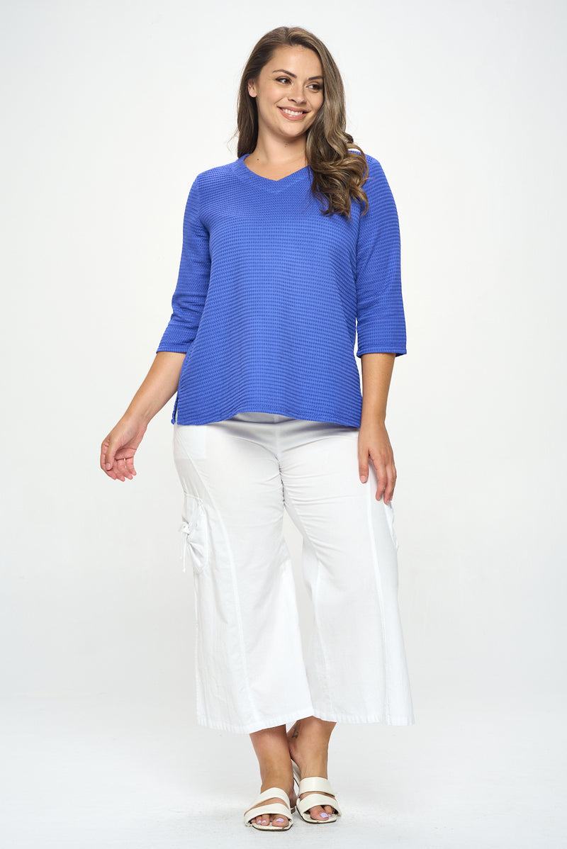 Violet Waffle Vee Top â Gondwana & Divine Clothing Co.