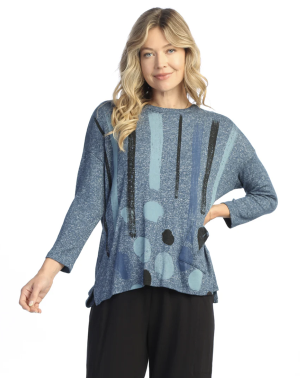 Blue Drizzle Sweater Top