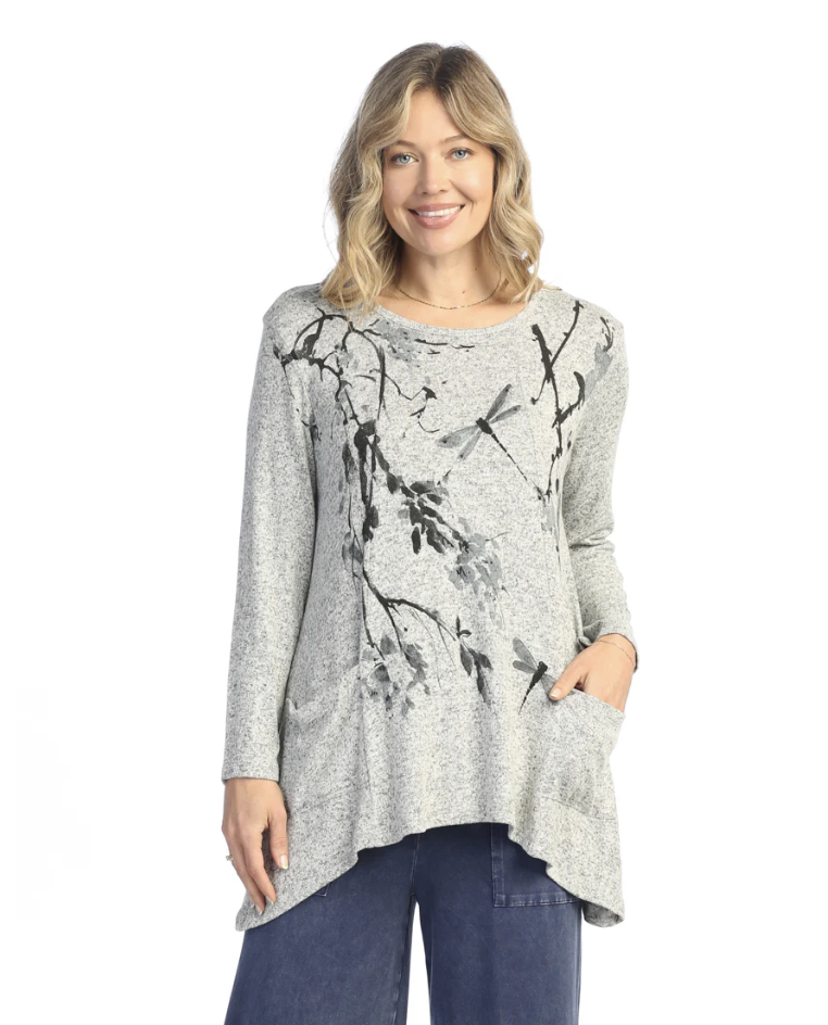 Sakura Grey Sweater Pocket Tunic