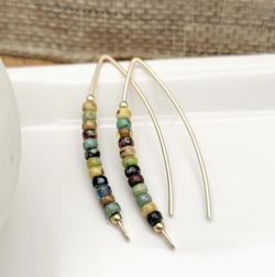 14k Gold Filled and Colorful Threaders Earrings