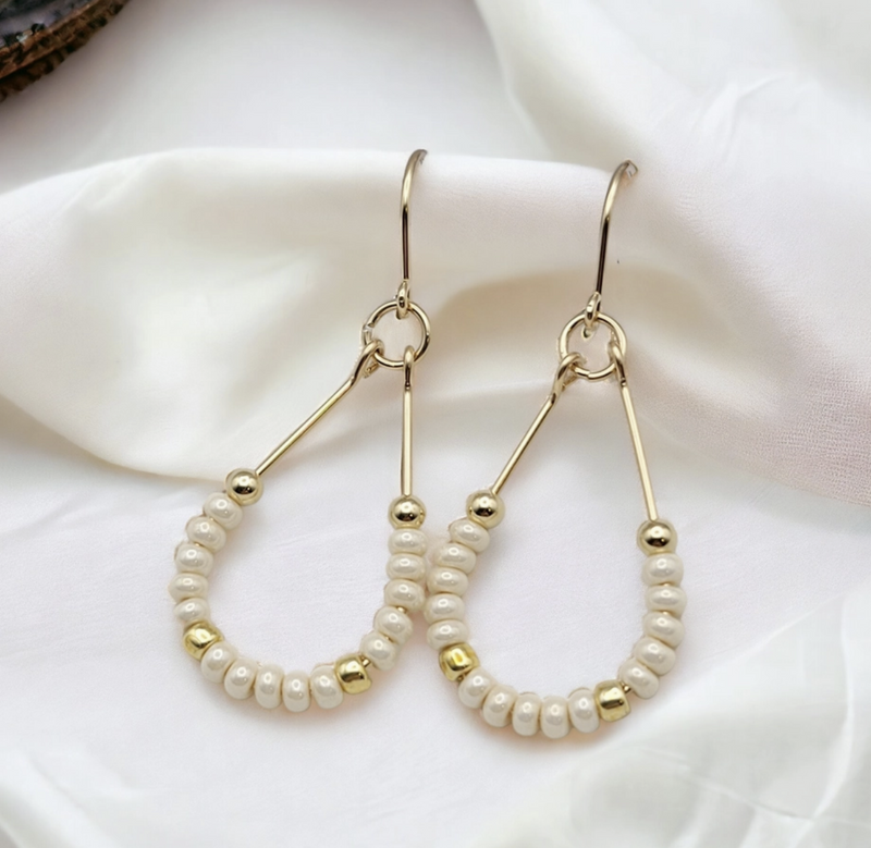 Teardrop Hoop Pearl Earring