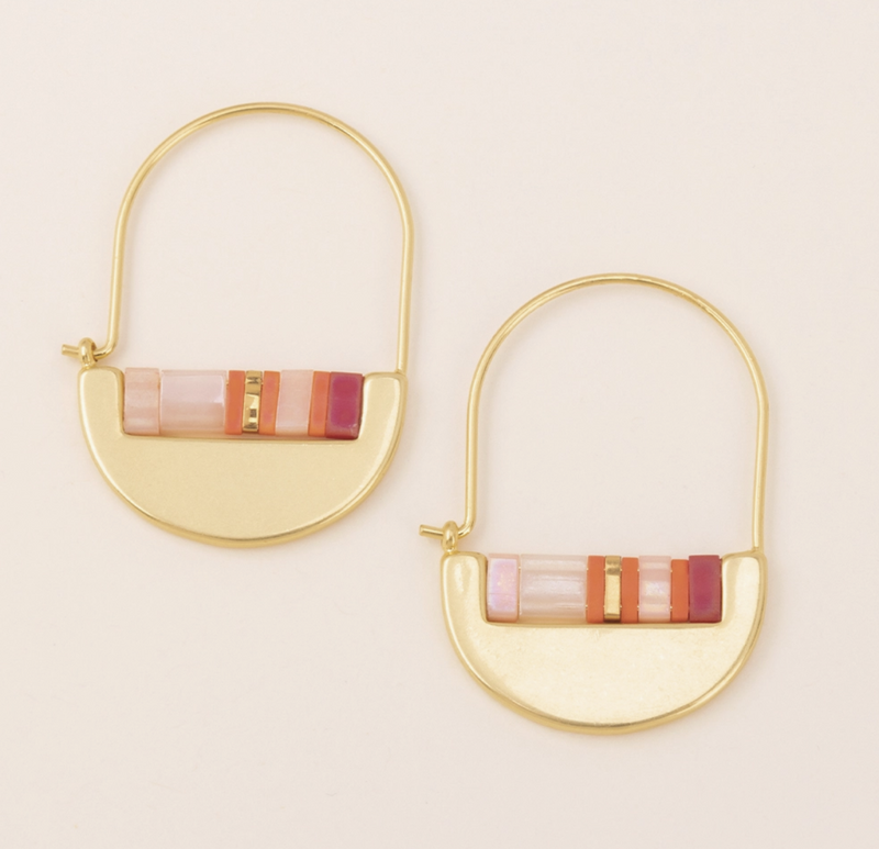Good Karma Pink Gold Miyuki Crescent Hoop
