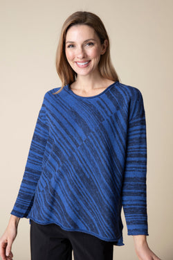 Angle Rib Cobalt Sweater