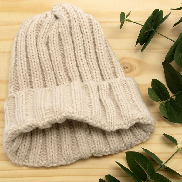 Porcelain Thick Ribbed Beanie