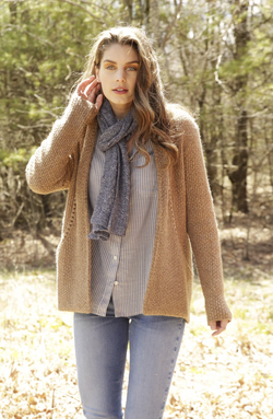 Camel Open Alpaca Cardigan