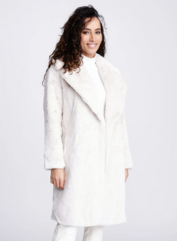 Pearl Midi Length Faux Fur Coat