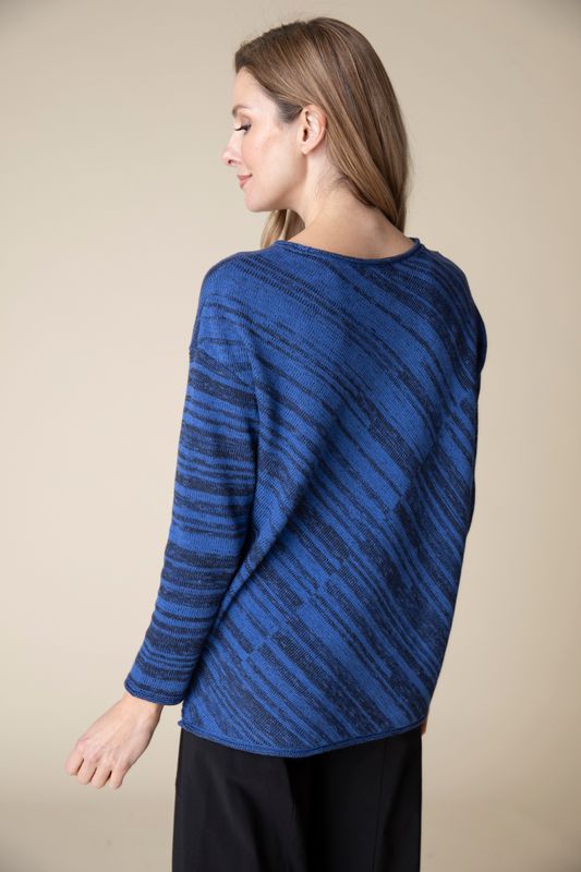 Angle Rib Cobalt Sweater