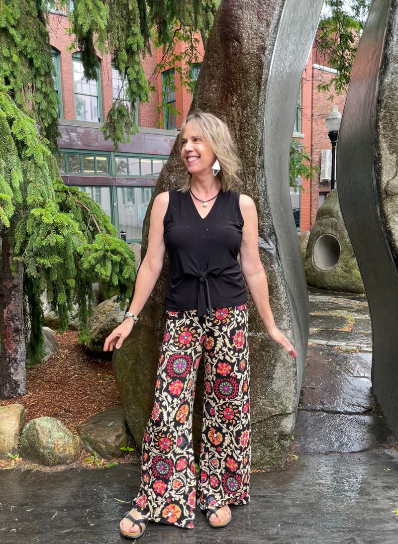 Black Print Palazzo Pant