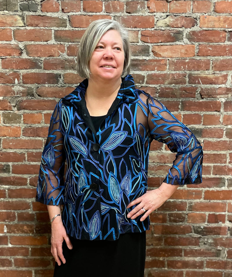 Blue Soutache Statement Jacket