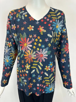 Scribble Floral Fleece Top