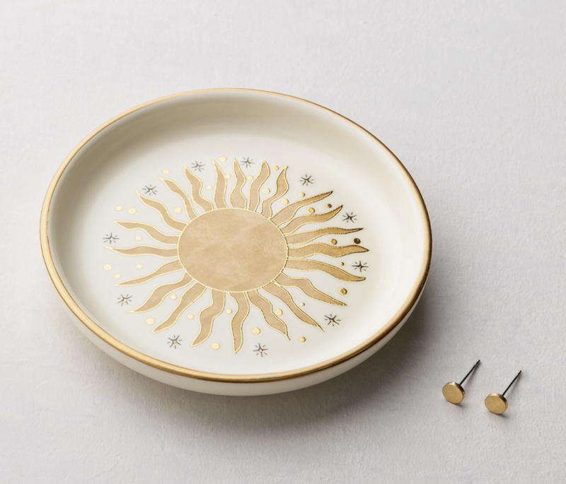 Sun Rays Jewelry Dish & Earring Set