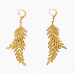 Gold Double Leaf Earrings