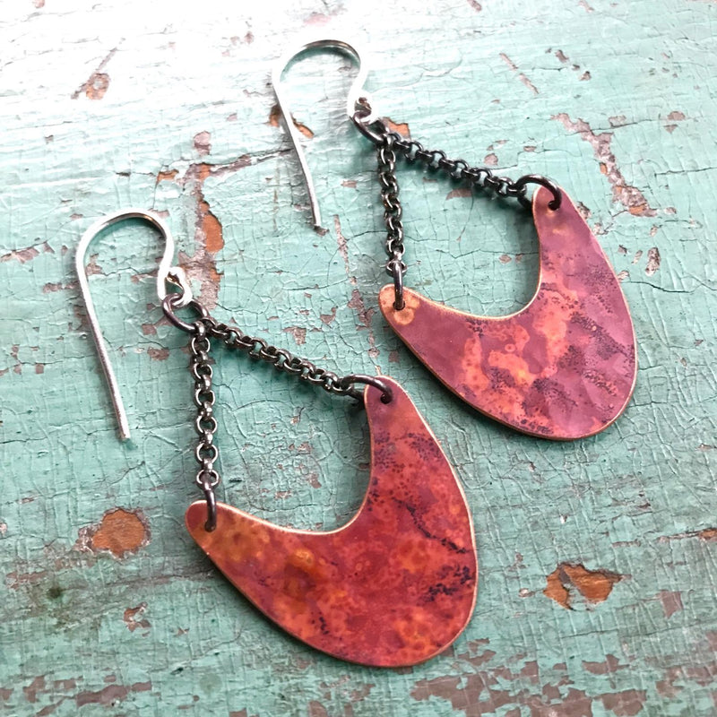 Copper Pendulum Earring