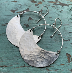 Silver Crescent Earring