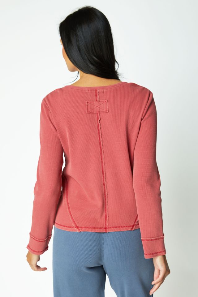 Garnet Waffle Seam Top