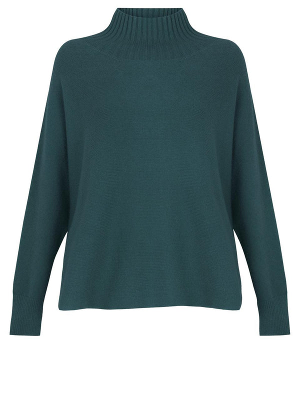Teal Onesize Mock Neck Sweater