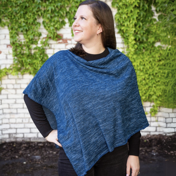 Marine Heather Jersey Poncho
