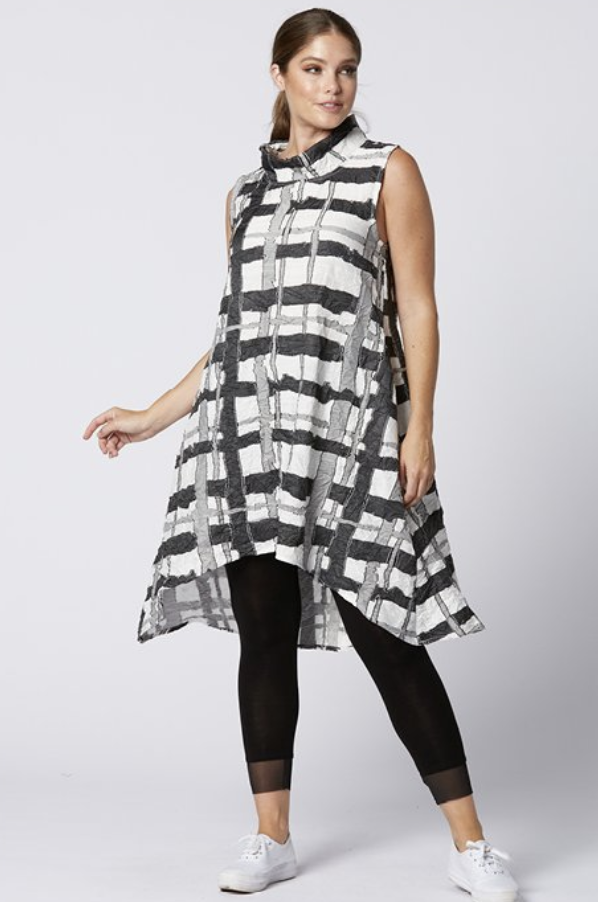 Sleeveless Plaid Tunic