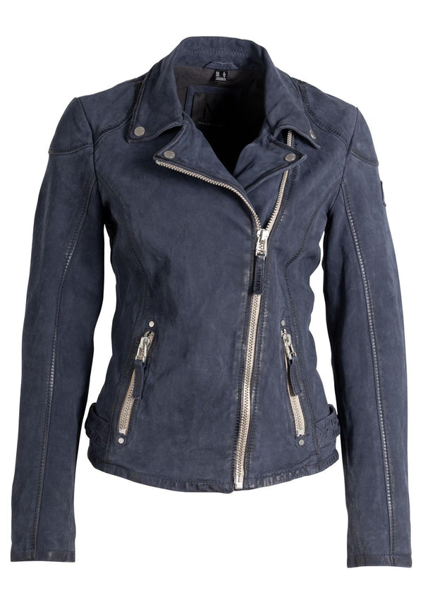 Navy Suede Leather Jacket