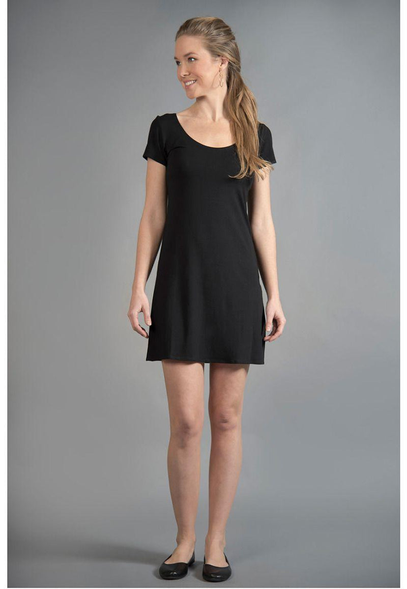 Solid Short Sleeve Dress