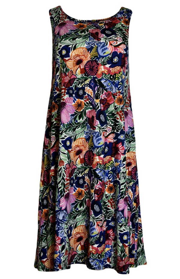 Multi Floral Swing Tank Dress